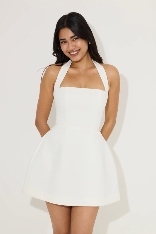 Cortez Moretti Structured Mini Dress - White